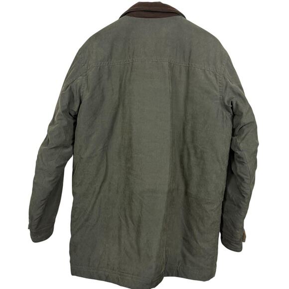 LL Bean Mens Wool Lined Barn Jacket Chore Coat Olive Green Winter Parka sz L - Picture 13 of 16